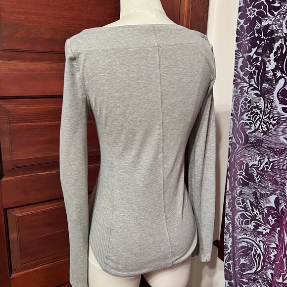 Free People Looking Back Lace Up Grey long sleeve top▪️size S - Picture 7 of 12